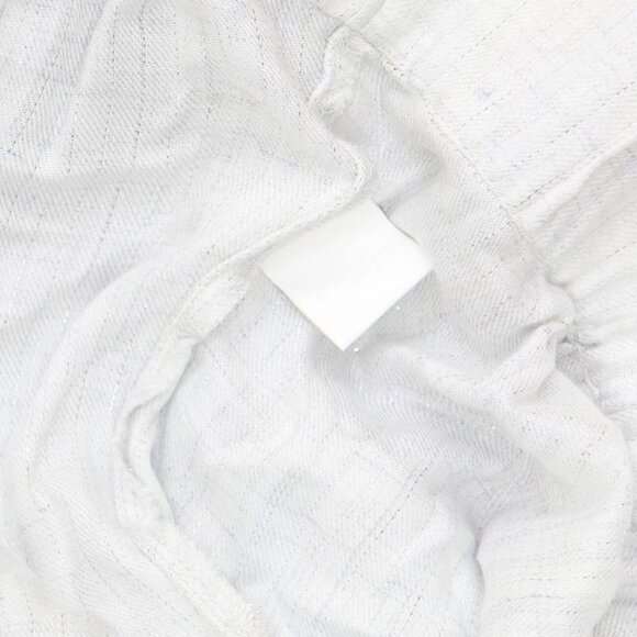 NEW Womens Bell Sleeve Tie Front Blouse Shirt Top White Lurex See Measurements - Picture 4 of 4